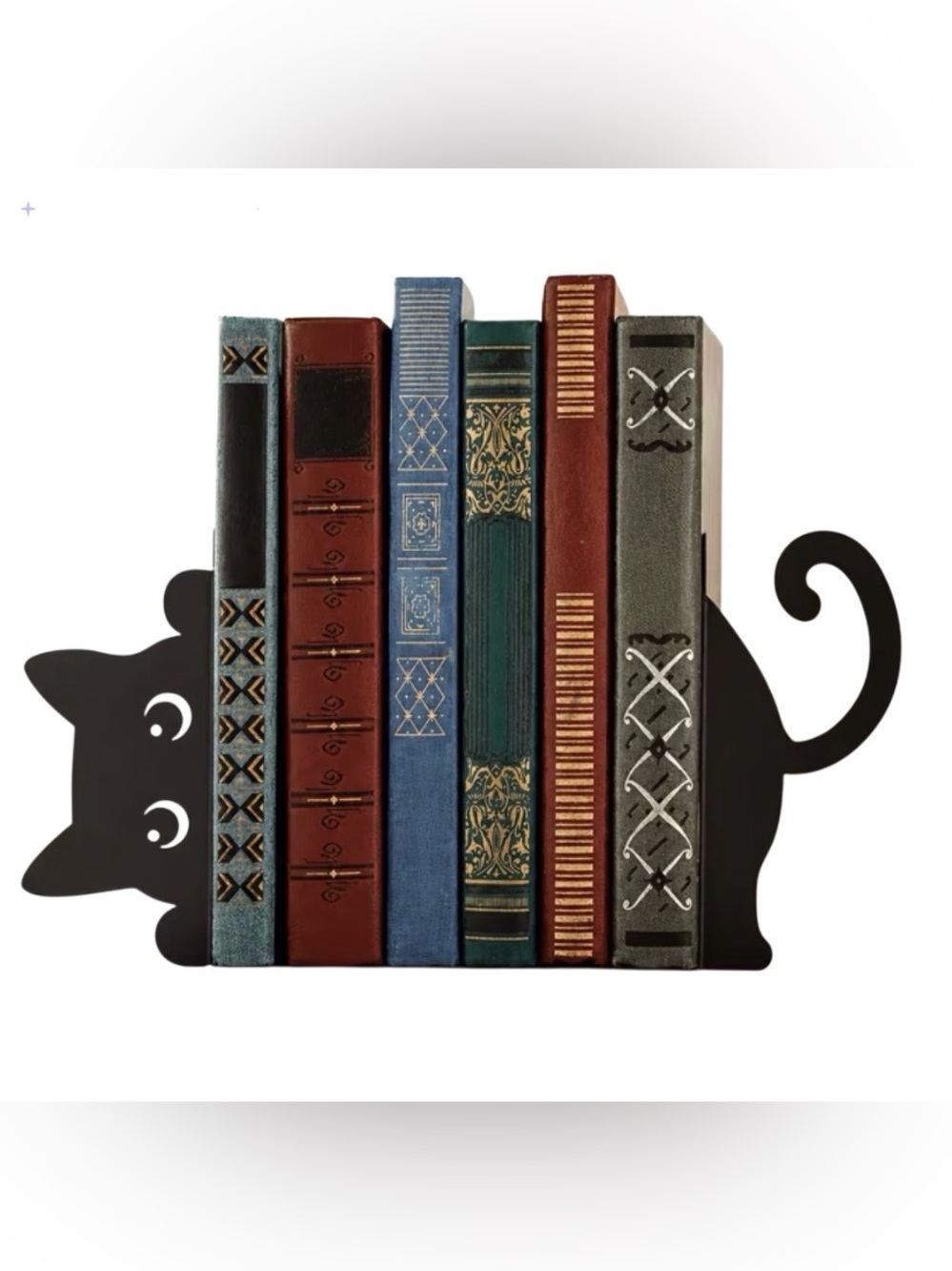 Decorative Black Cat Metal Bookends - Home Art
